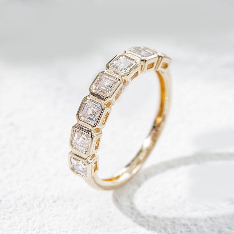 10K желтое золото выращенный бриллиант кольцо 1.15ct AuDR1033319-1