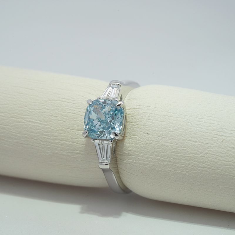 10K белое золото выращенный бриллиант кольцо 1.971ct AuDR10333305-1