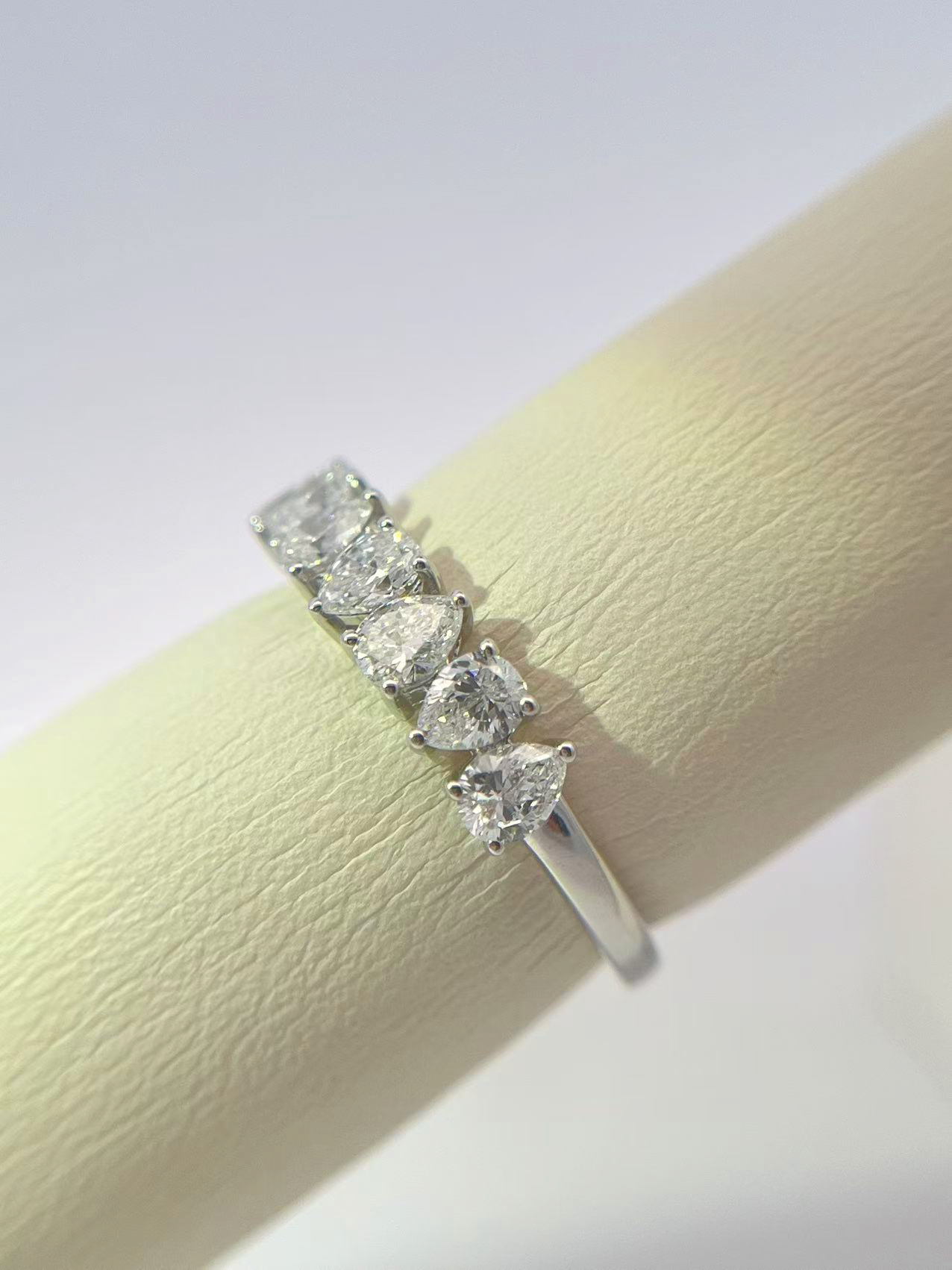 10K белое золото выращенный бриллиант кольцо 0.999ct AuDR1033368-1