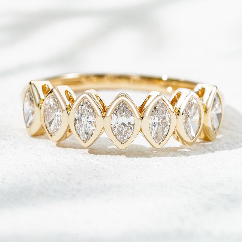 14K желтое золото выращенный бриллиант кольцо 0.773ct AuDR1033385-2