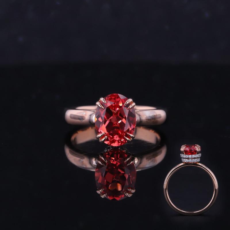 10K розовое золото/10K белое золото Lab Color Gemstone 2.588ct AuPR1015487