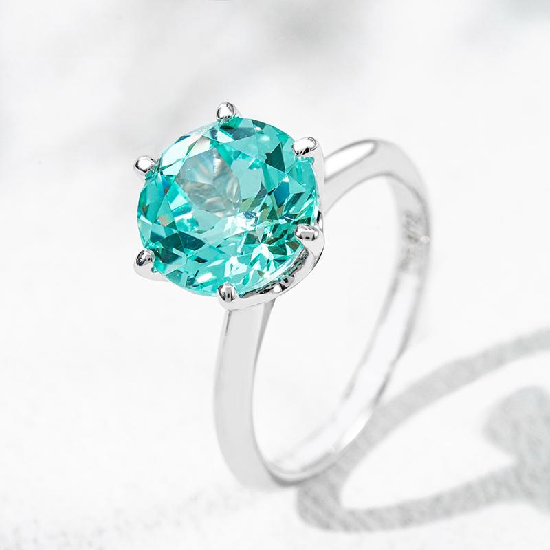 18K белое золото Lab Color Gemstone кольцо 5.97ct AuPrR0004042