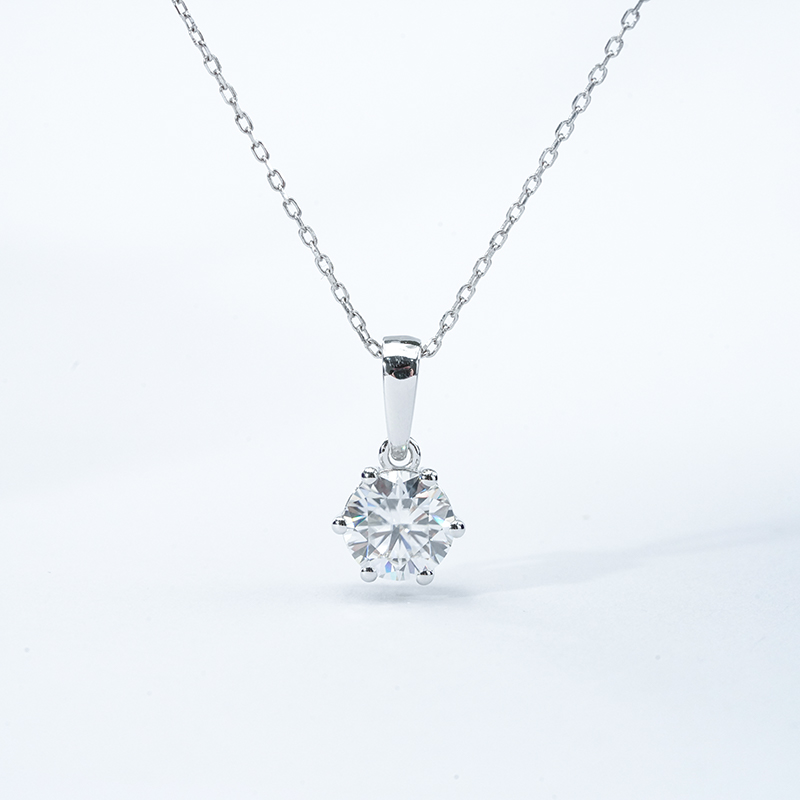925 серебро 925 муассанит подвеска-2.0ct Classic Six-prong Setting PM5001B