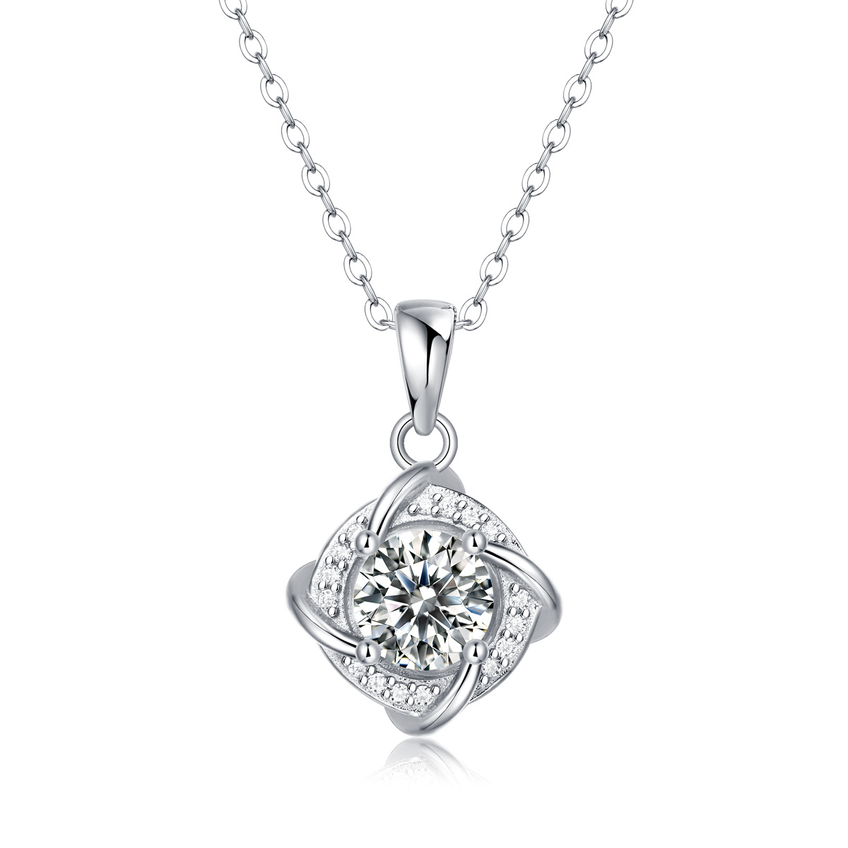 925 серебро 925 муассанит подвеска-1.0ct Cyclone Charm PM5019A