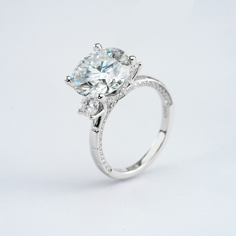 925 серебро 925 муассанит кольцо-Celestial Trio R3-0110-5ct