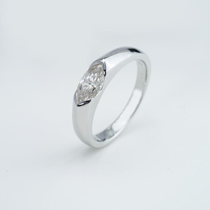 925 серебро 925 муассанит кольцо-Bold Marquise
