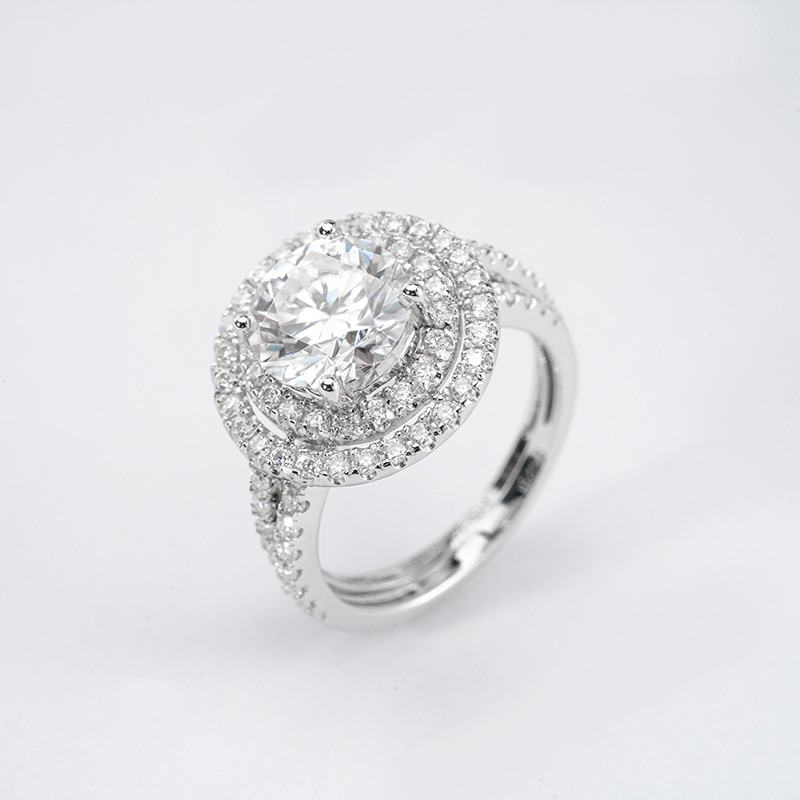 925 серебро 925 муассанит кольцо-Gentle Wavelet Kiss R3-0201