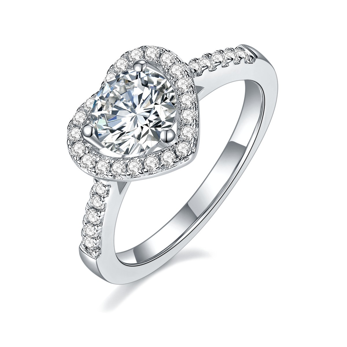 925 серебро 925 муассанит кольцо-1.0ct At First Sight RM1012A
