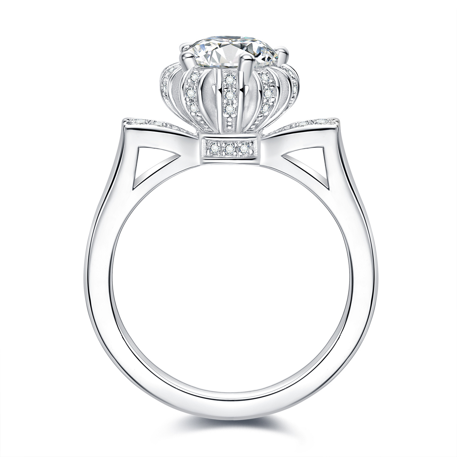 925 серебро 925 муассанит кольцо-1.0ct Mewling Petal RM1020A