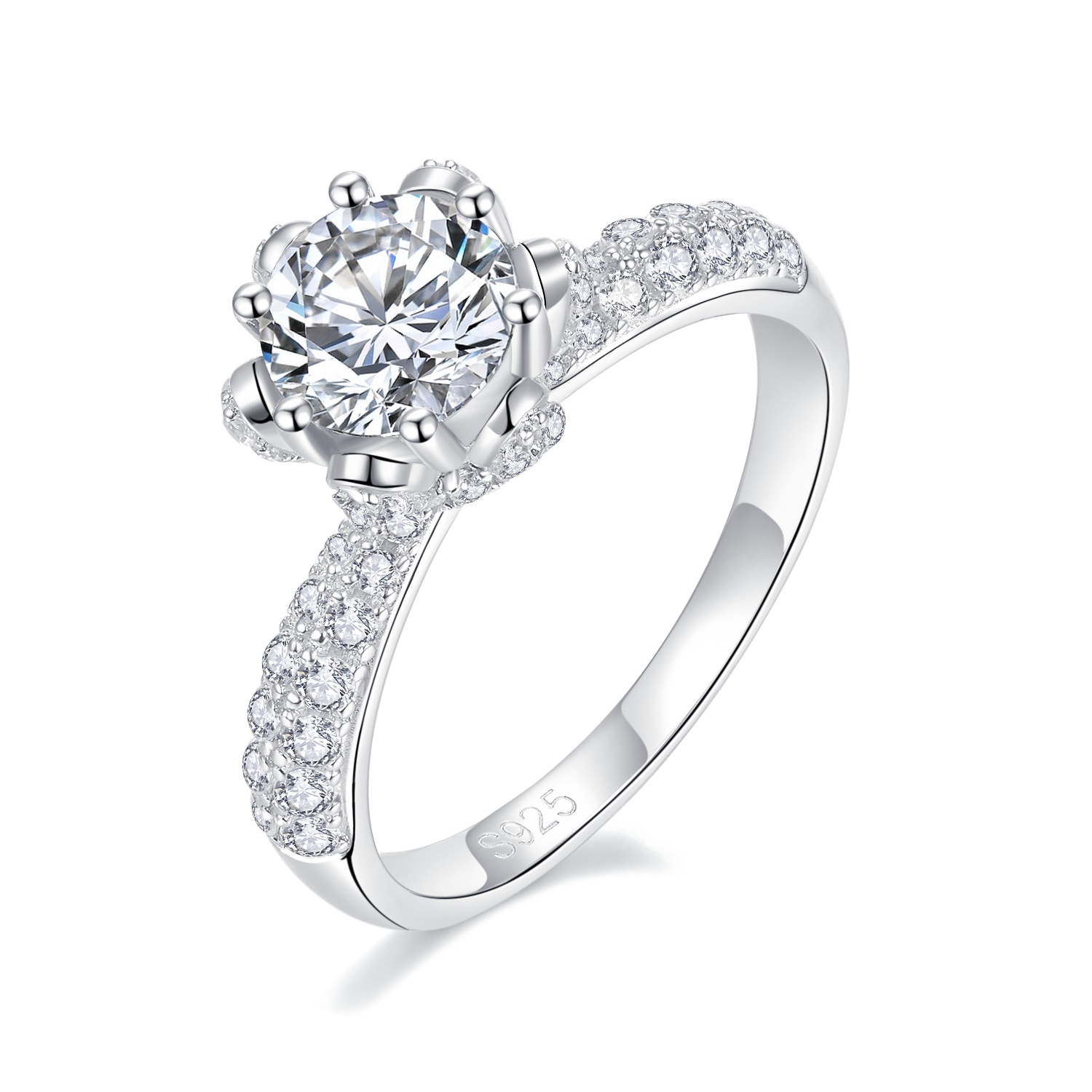 925 серебро 925 муассанит кольцо-2.0ct Snoe Queen RM1023B