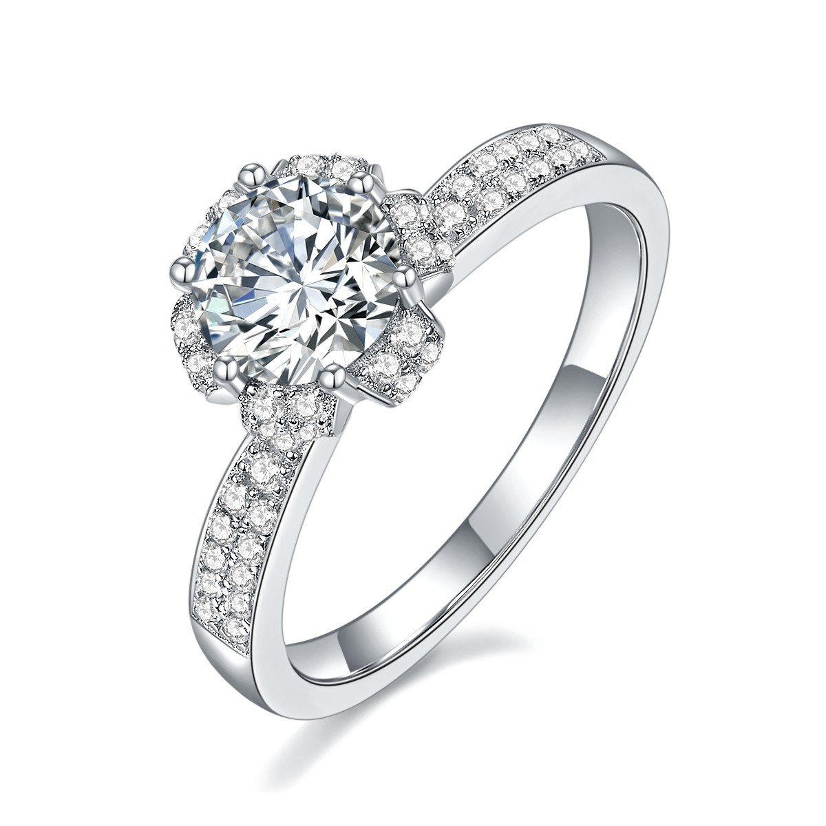 925 серебро 925 муассанит кольцо-1.0ct Starlight Wishing Pool RM1025A
