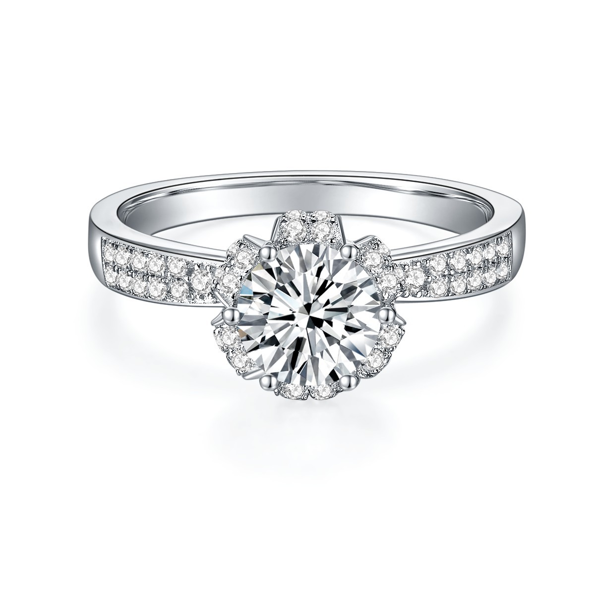 925 серебро 925 муассанит кольцо-1.0ct Starlight Wishing Pool, фото 2