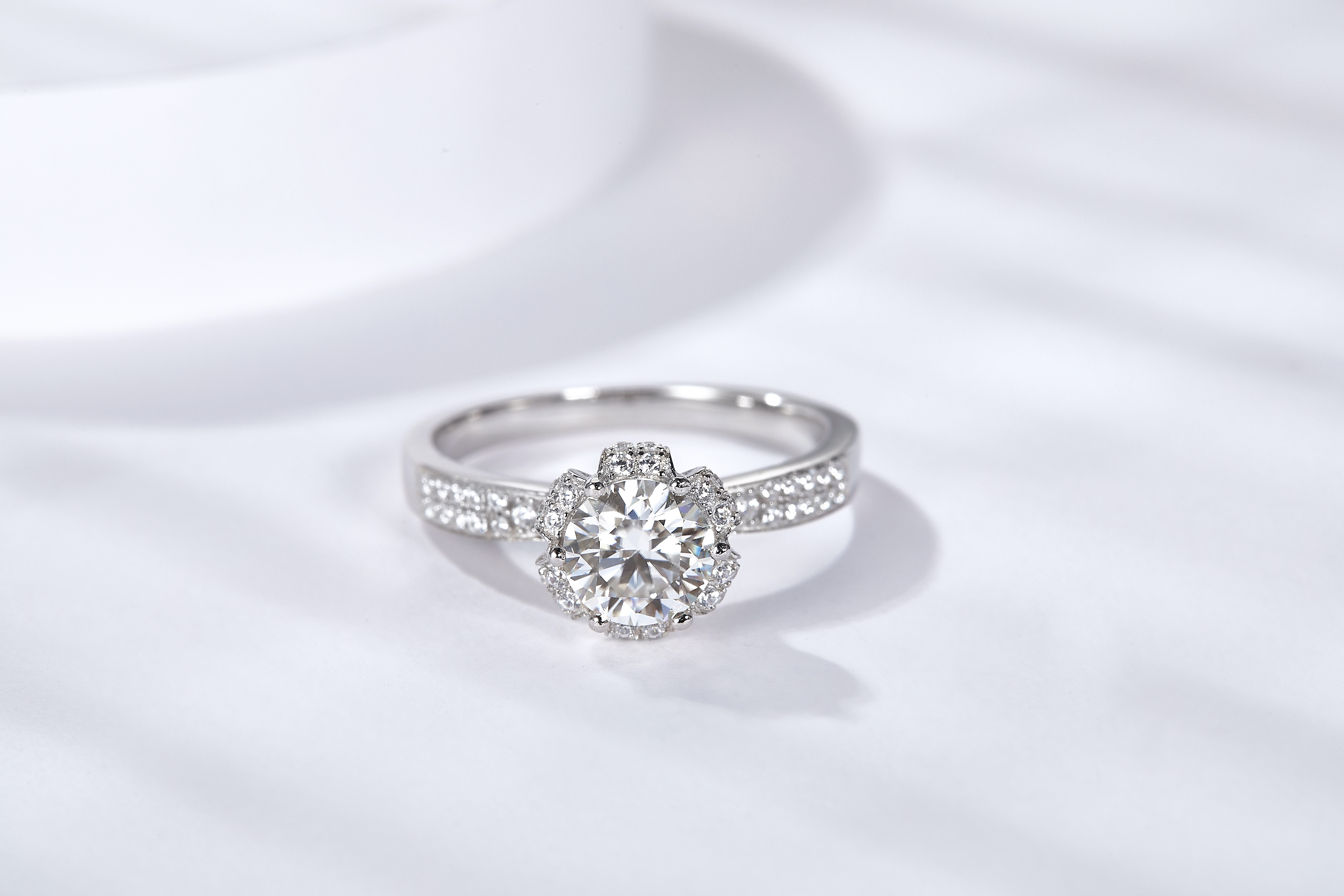 925 серебро 925 муассанит кольцо-1.0ct Starlight Wishing Pool, фото 4