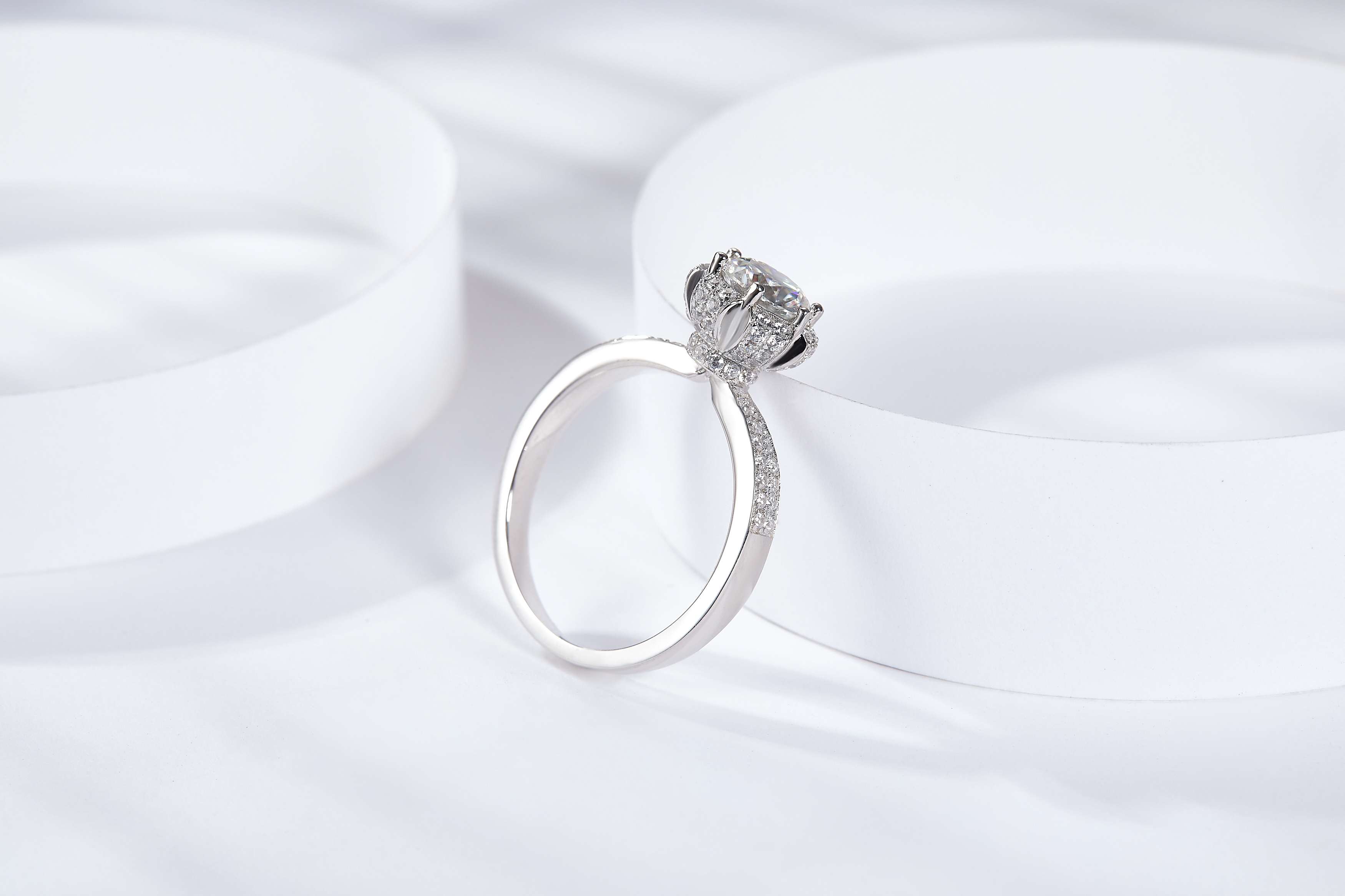 925 серебро 925 муассанит кольцо-1.0ct Starlight Wishing Pool, фото 5