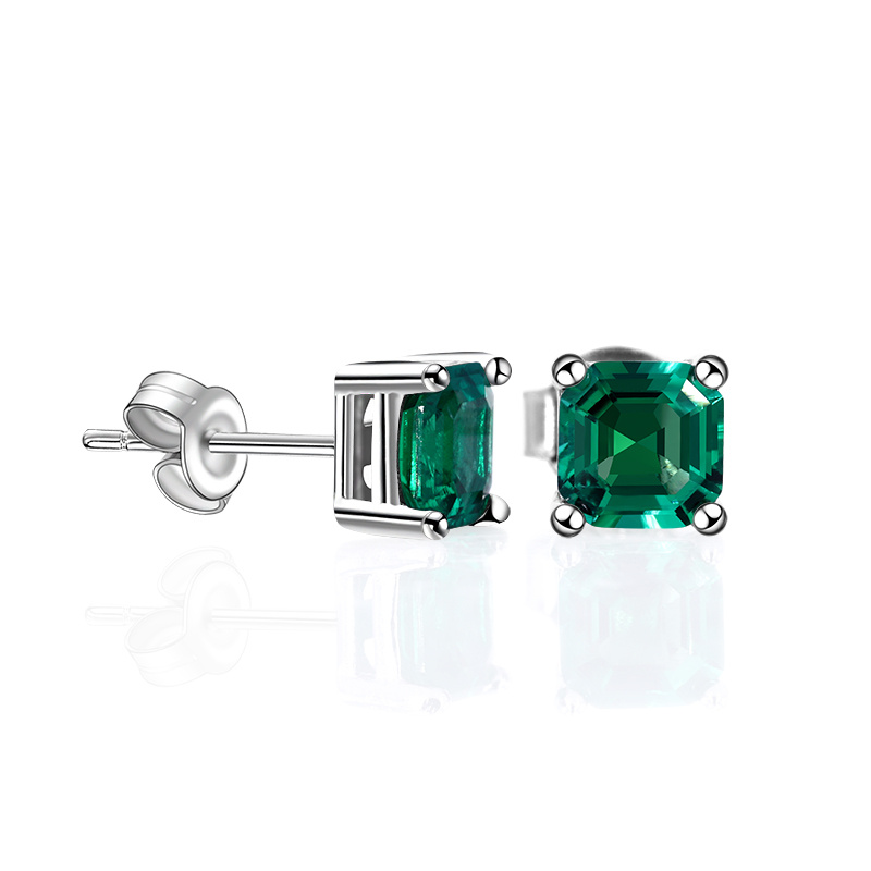 925 серебро 925 Lab Emerald серьги SCE031