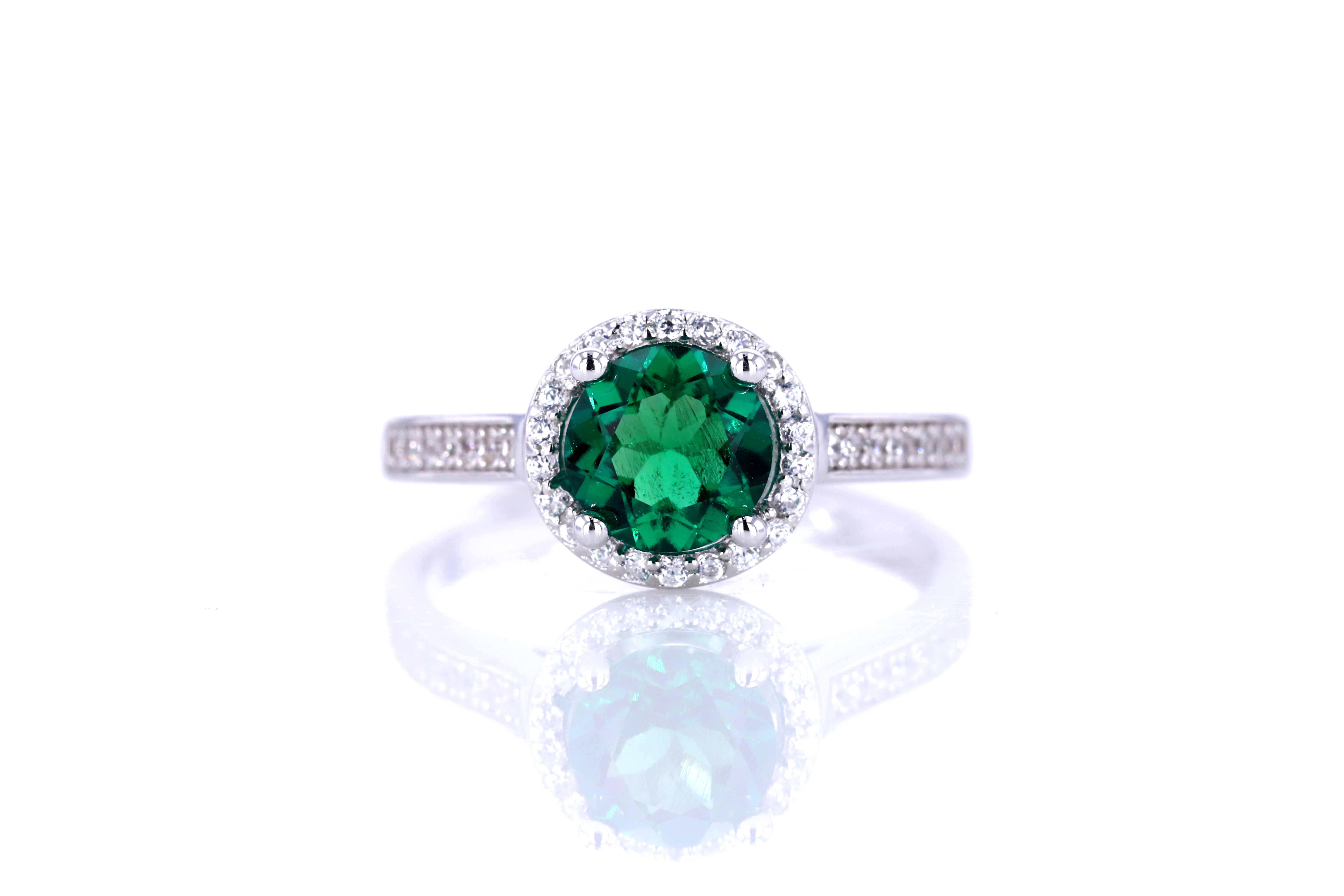 925 серебро 925 Lab Emerald кольцо S CR501