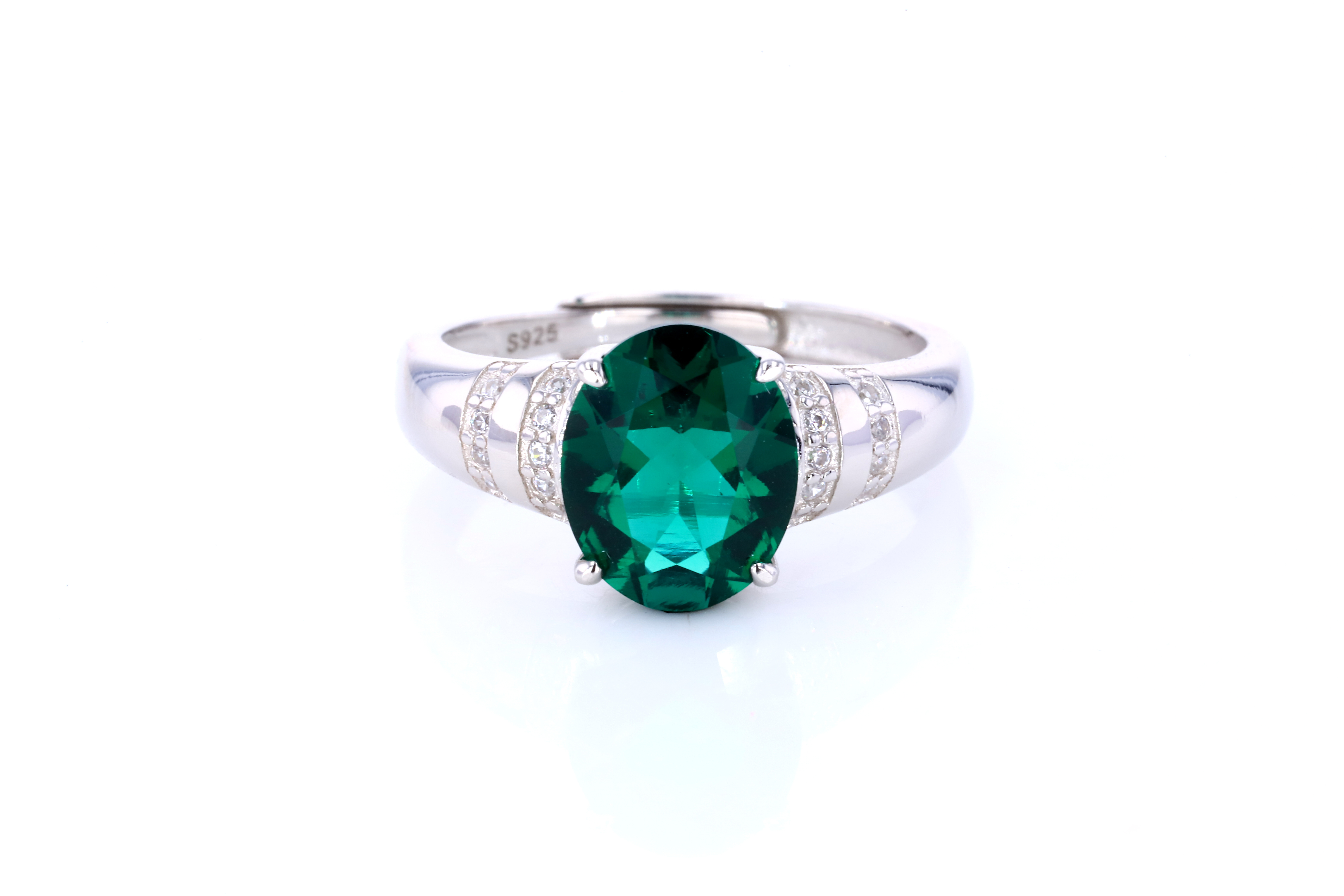 925 серебро 925 Lab Emerald кольцо S CR502