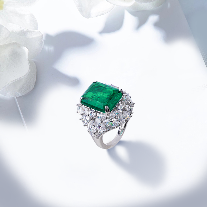 925 серебро 925 Lab Emerald кольцо SCR542