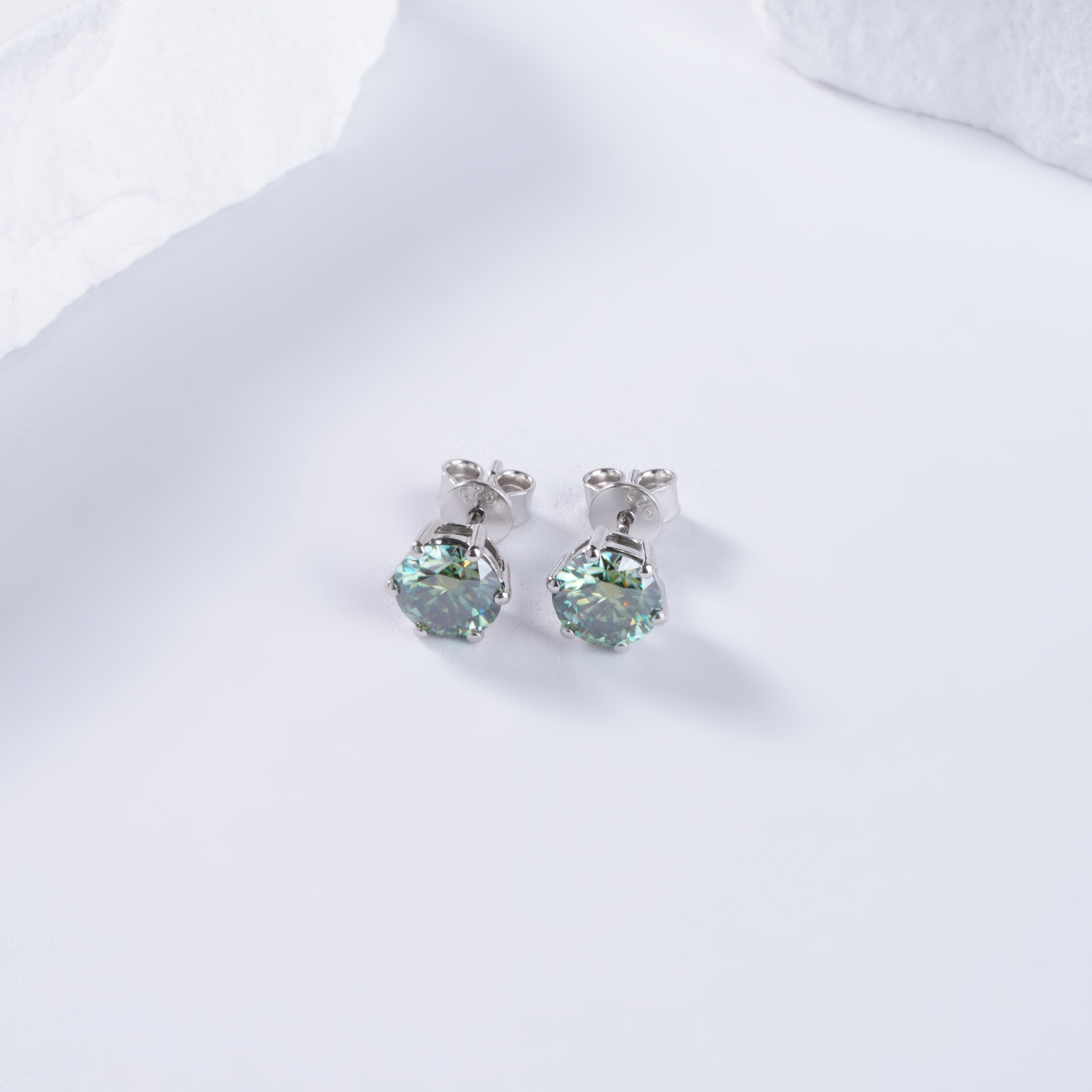 925 серебро 925 муассанит серьги Six-prong SME054